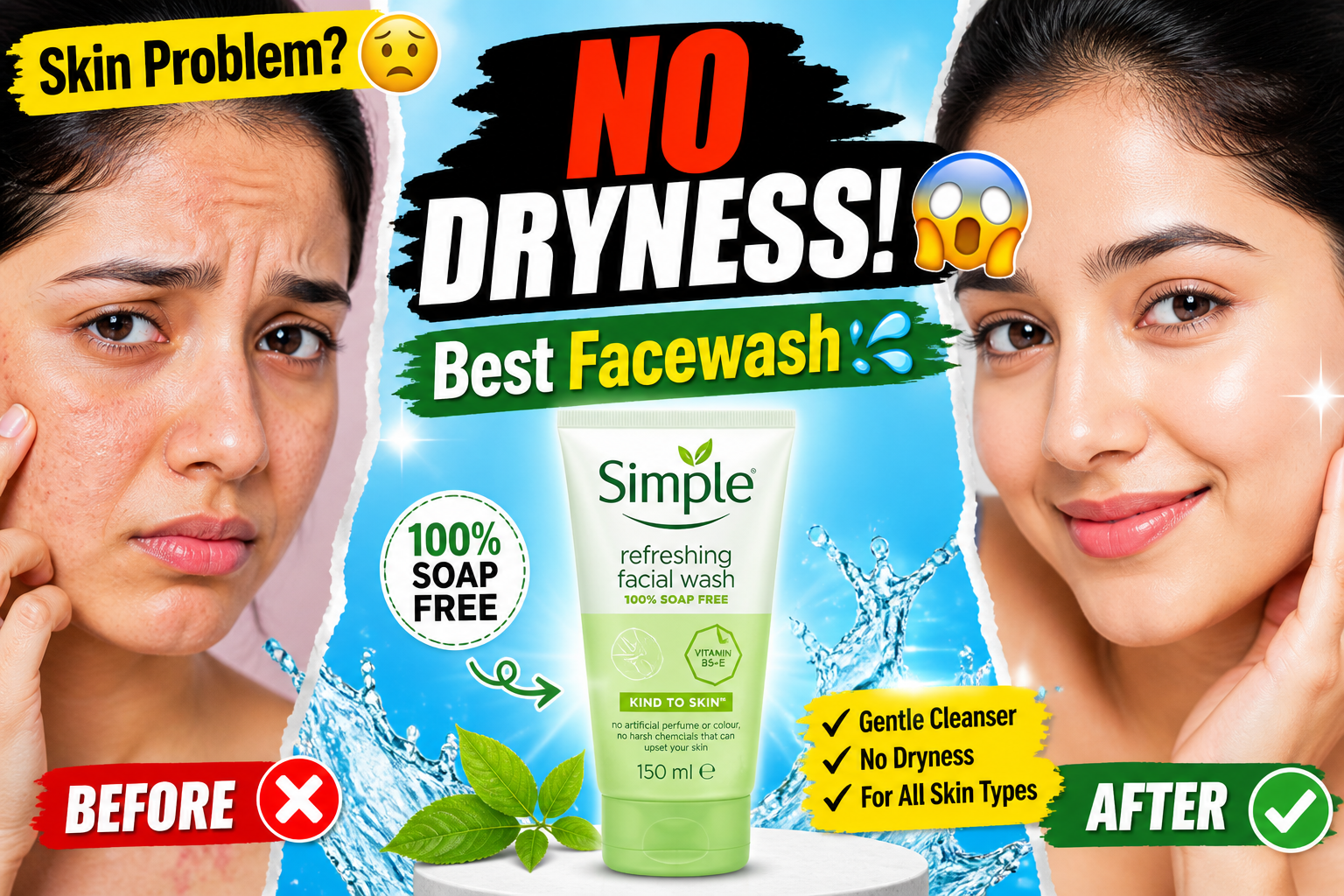 Simple Kind to Skin Refreshing Facial Wash